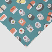 Papier Mousseline Sushi Motif Turquoise vert (Détail)