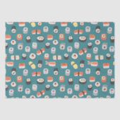 Papier Mousseline Sushi Motif Turquoise vert (Recto)