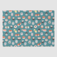 Sushi Motif Turquoise vert