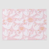 Papier Mousseline Swan Girl Anniversaire Nom rose (Recto)