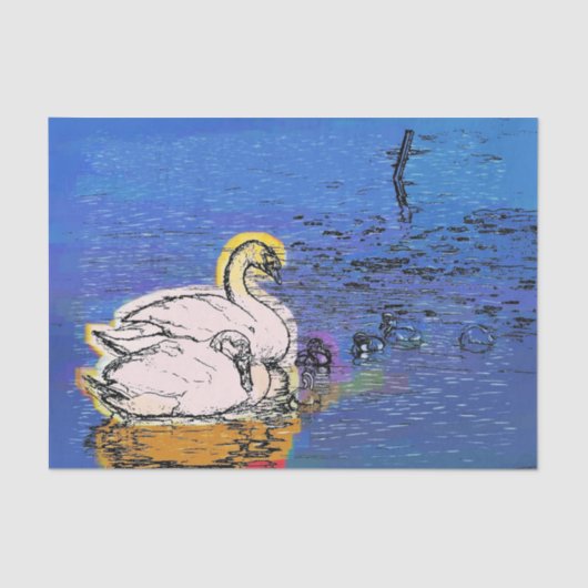 PAPIER MOUSSELINE SWANS (Recto)