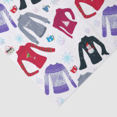Papier Mousseline Sweaters De Noël D'Hiver Et Chocolats Chauds (Détail)