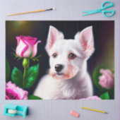 Papier Mousseline Sweet Chien Et Collection Rose (Artisanat)
