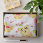 Papier Mousseline Sweet Heart Bear Nursery Pattern (Cadeau)