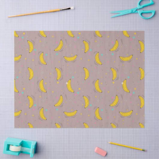 Papier Mousseline Sweet & Playful Banana Dream Pattern (Artisanat)
