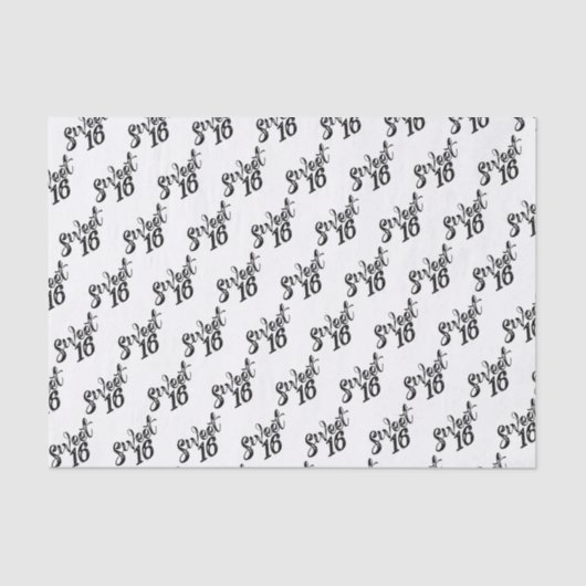 Papier Mousseline Sweet sixteen Numéros 16e anniversaire (Recto)