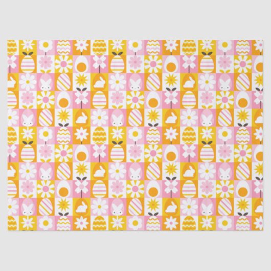 Papier Mousseline Sweet Spring Easter Patchwork  (Recto)
