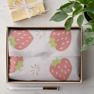 Papier Mousseline Sweet Strawberries Pattern Tissue Paper