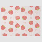 Papier Mousseline Sweet Strawberries Pattern Tissue Paper (Recto)