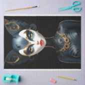 Papier Mousseline Syhinx Black Gold Chat Art Déco Découpage (Artisanat)