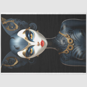 Papier Mousseline Syhinx Black Gold Chat Art Déco Découpage