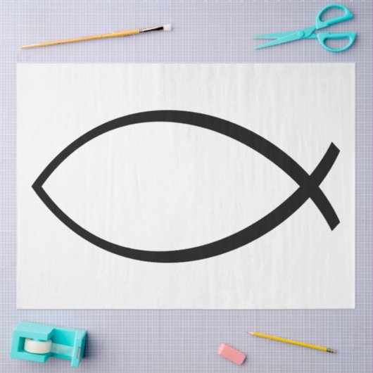 Papier Mousseline Symbole Christian Fish (Ichthys) (Artisanat)
