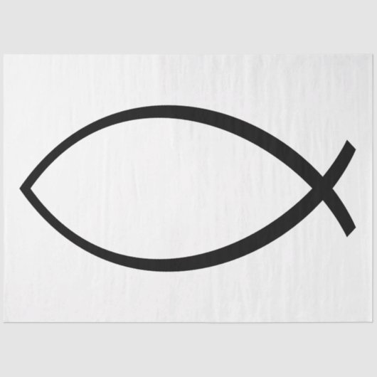 Papier Mousseline Symbole Christian Fish (Ichthys) (Recto)