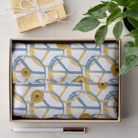 Papier Mousseline SYMBOLE DE PAIX ukrainienne PARCS Tournesols Ukrai (Cadeau)