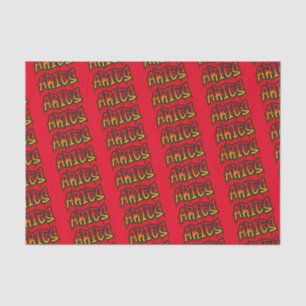 Papier Mousseline SYMBOLE D'INCENDIE Zodiaque ARIES Red Driving Art