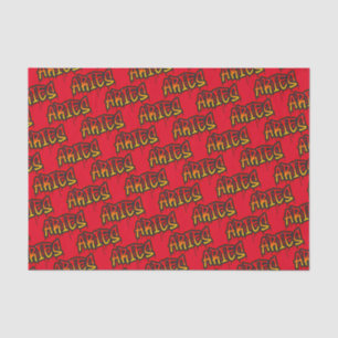 Papier Mousseline SYMBOLE D'INCENDIE Zodiaque ARIES Red Driving Art