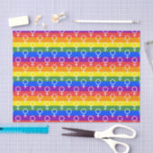 Papier Mousseline Symbole féminin Motif arc-en-ciel (Artisanat)