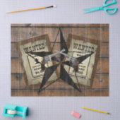Papier Mousseline SYMBOLE Recherché Russe Texas Star Western Double  (Artisanat)