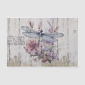 Papier Mousseline Symbole rustique Bois Dragonfly on Flowers (Recto)