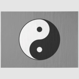 Papier Mousseline SYMBOLE YIN ET Yang (Taijitu taoïste chinois)