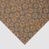 Papier Mousseline Symboles Bitcoin Orange et Gris (Détail)