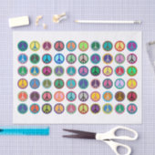Papier Mousseline Symboles de paix colorés (Artisanat)