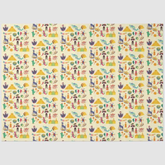 Papier Mousseline Symboles du Mexique (Recto)