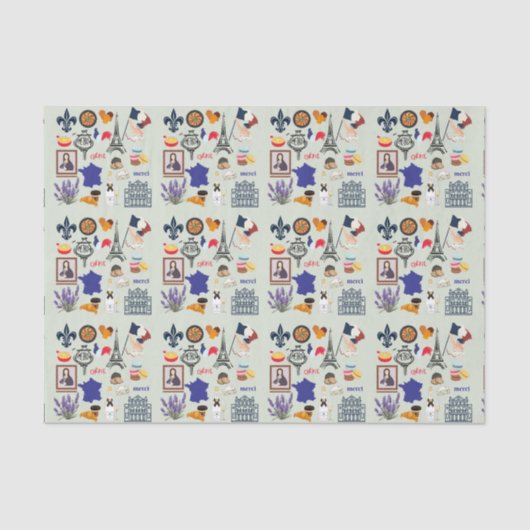 Papier Mousseline Symboles français (Recto)