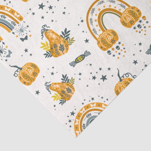 Papier Mousseline Symboles Halloween éffrayant motif (Détail)