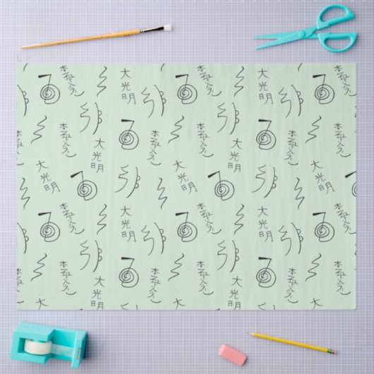 Papier Mousseline Symboles Reiki Motif - Reiki Guérison (Artisanat)