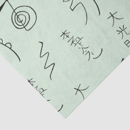 Papier Mousseline Symboles Reiki Motif - Reiki Guérison (Détail)