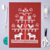 Papier Mousseline Sympa Festif Scandi Rouge Blanc Arbre de Noël (Artisanat)