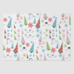 Papier Mousseline Sympa Melting Snowman Funky Christmas Trees<br><div class="desc">Cute Melting Snowman Funky Christmas Trees Motif de vacances sur blanc.  Les sapins ont des couleurs amusantes et des motifs comme des rayures de zigzag pois et chevron.  Les bonhommes de neige fondent.  Un design de vacances d'hiver drôle et mignon.</div>