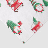 Papier Mousseline Sympa Noël Gnomes Tree en voiture rouge (Détail)