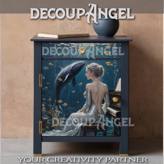 Papier Mousseline Symphonie océanique profonde - Découpage -