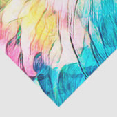 Papier Mousseline Tabby Cat Design Pink Yellow Turquoise Art Design (Détail)