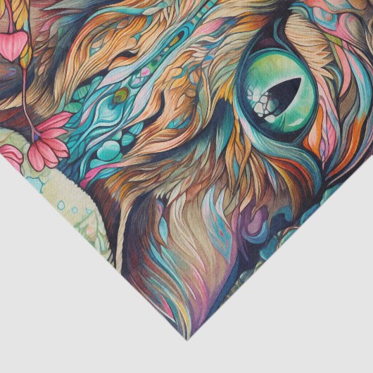 Papier Mousseline Tabby Chat Abstrait moderne (Détail)