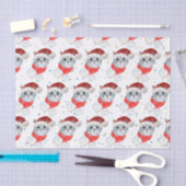 Papier Mousseline Tabby Chat de Noël avec Écharpe rouge pour les amo (Artisanat)