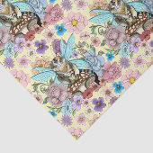Papier Mousseline Tabby Fairy Cat Mushroom Floral (Détail)