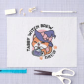 Papier Mousseline Tabby Witch Brew – Cute Halloween Cat Design (Artisanat)