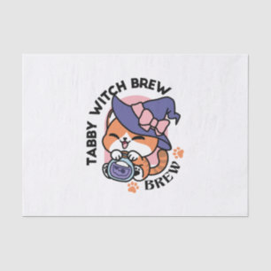 Papier Mousseline Tabby Witch Brew – Joli design de chat pour Hallow