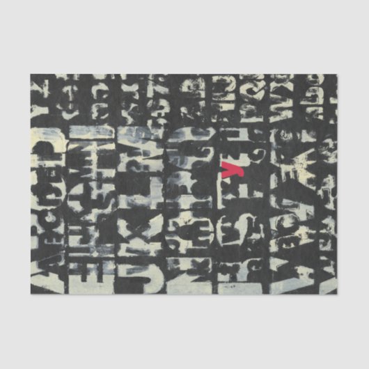 Papier Mousseline Tableau alphabétique de Norman Wyatt (Recto)