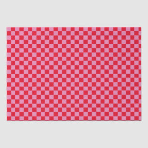 Papier Mousseline Tableau de contrôle rétro À damiers Motif rose ora