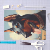 Papier Mousseline Tableau Doberman vintage (Artisanat)