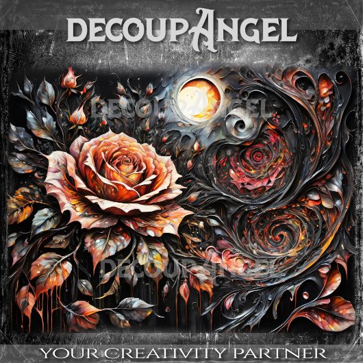 Papier Mousseline Tableau Rose spectaculaire - Découpage-