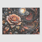 Papier Mousseline Tableau Rose spectaculaire - Découpage- (Recto)