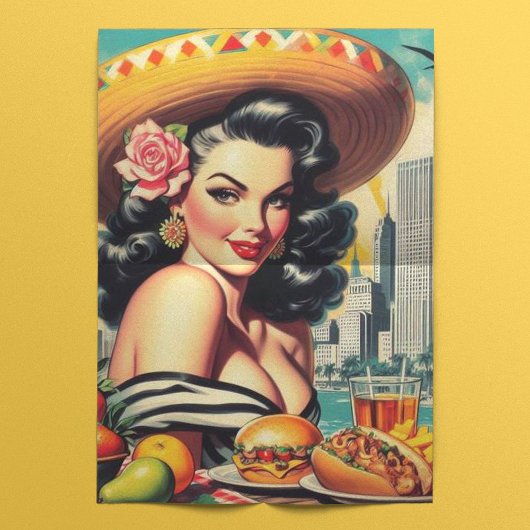 Papier Mousseline Tableau vintage Latina