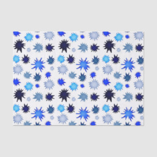 Papier Mousseline Tache de peinture éclaboussée en motif bleu
