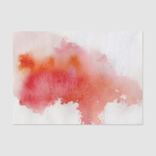 Papier Mousseline Tache rouge, peint à la main abstrait d'aquarelle (Recto)