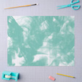 Papier Mousseline Taches d'aquamarine sur découpage blanc (Artisanat)